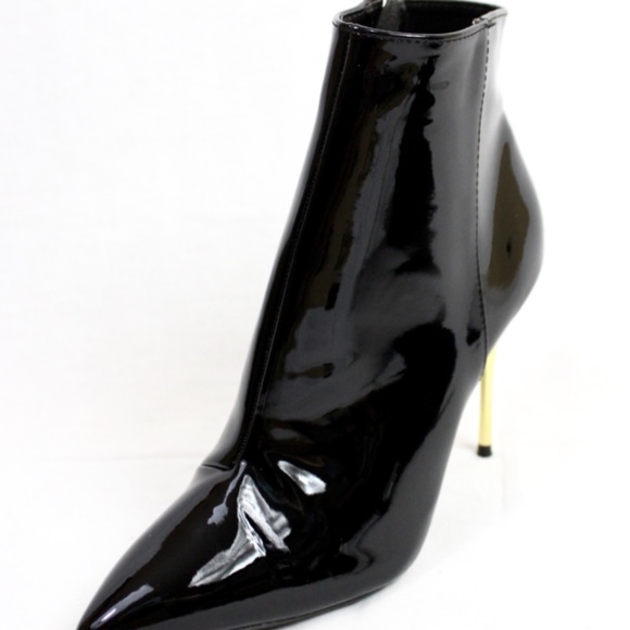 Black High Heels Stiletto Dress Pointy Toe Bootie - Picture 4 of 5
